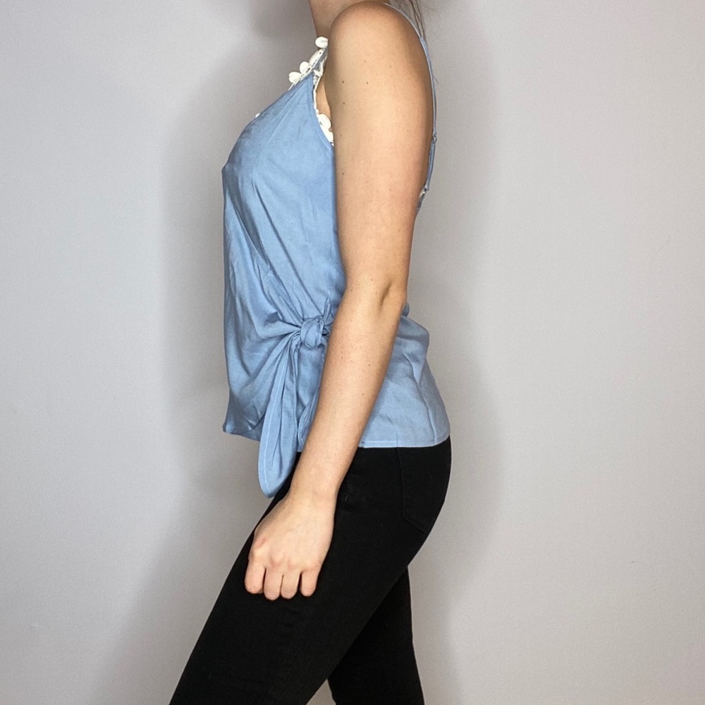 LAST ONE!!! Light Blue Cami Top with Tie - Picture 2 of 6